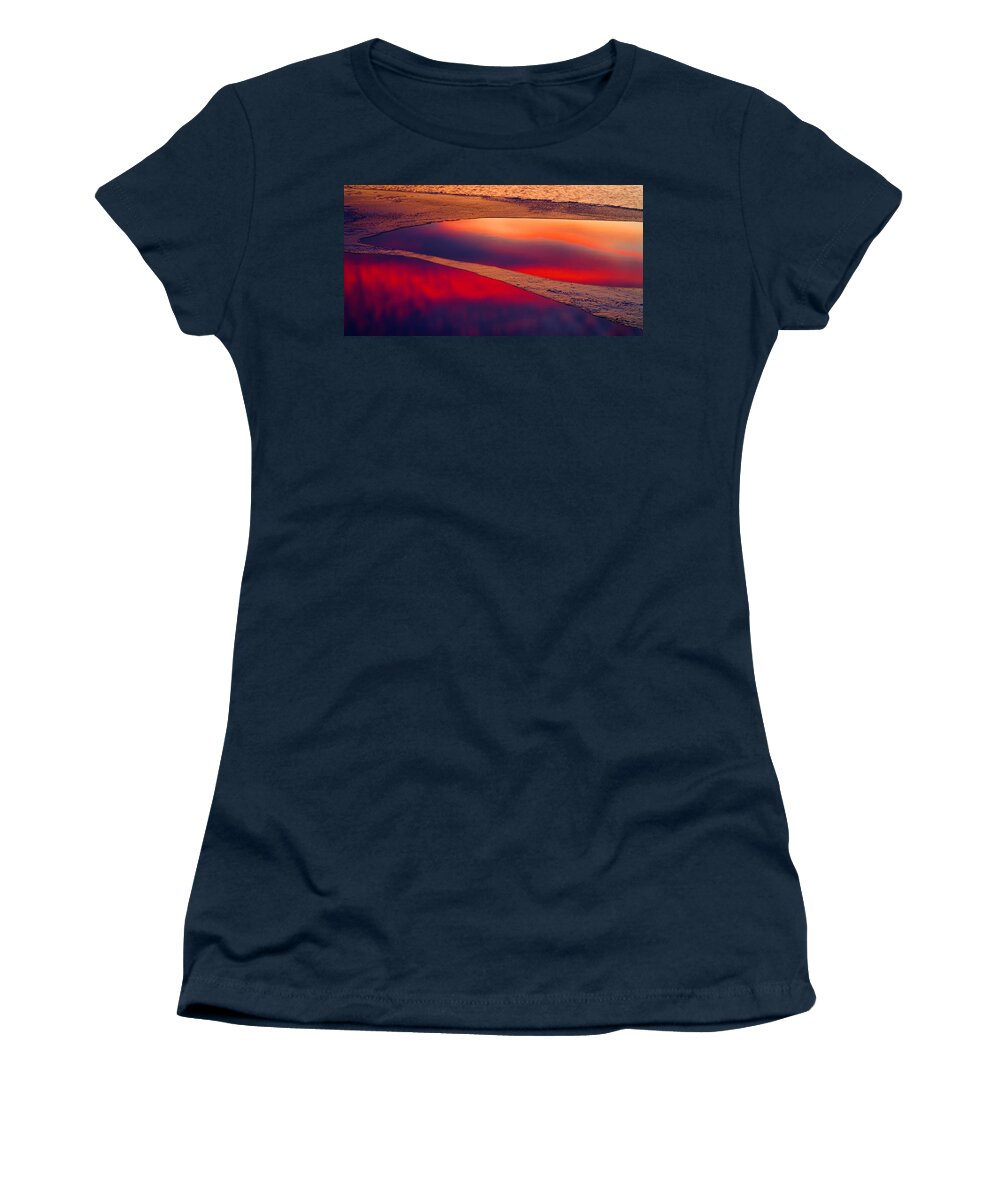 Winter Abstract Women's T-Shirt featuring the photograph Reflective Serenity by Irwin Barrett