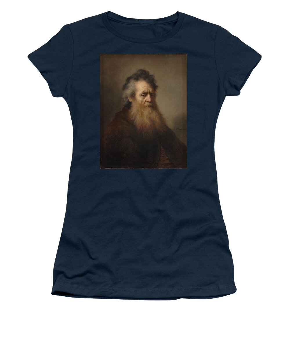 Rembrandt Bearded Old Man Women's T-Shirt featuring the painting Rembrandt Bearded old man by MotionAge Designs