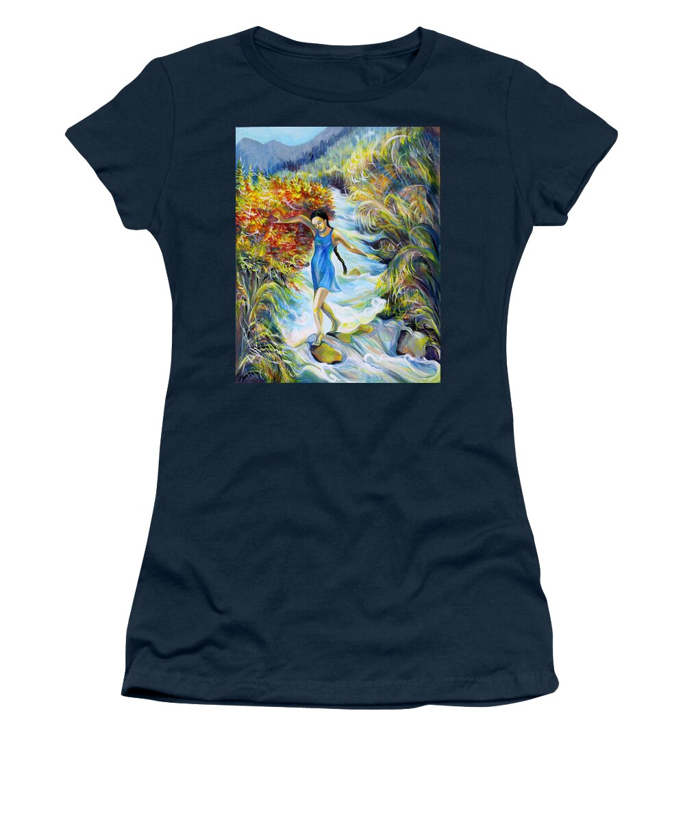 Acrylic Women's T-Shirt featuring the painting Reminiscences of Asia.Over by Anna Duyunova