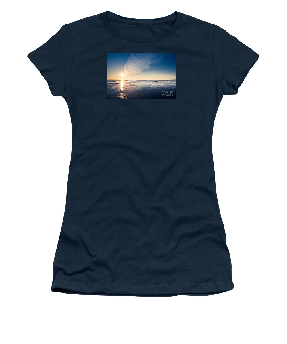 De Cocksdorp Women's T-Shirt featuring the photograph resting at the Watten Sea by Hannes Cmarits