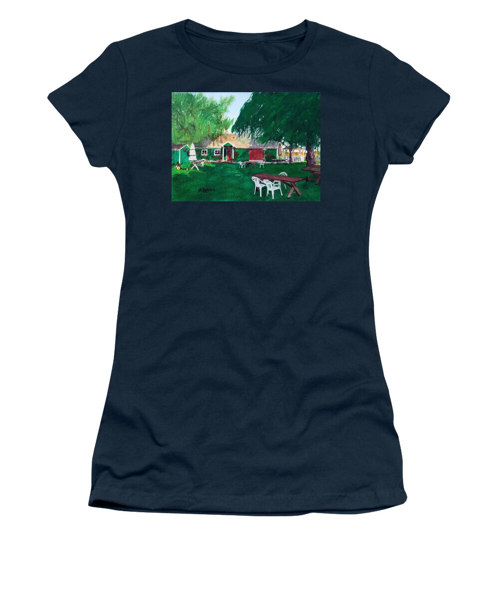 Winery Women's T-Shirt featuring the painting Retzlaff Winery by Mike Robles