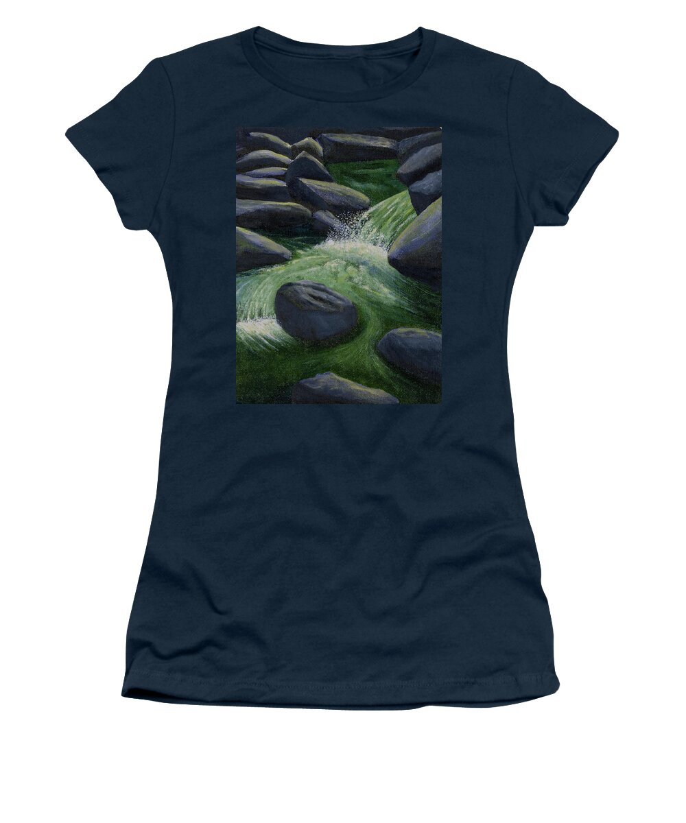 Creek Women's T-Shirt featuring the painting Richland Creek Arkansas Ozarks by Garry McMichael