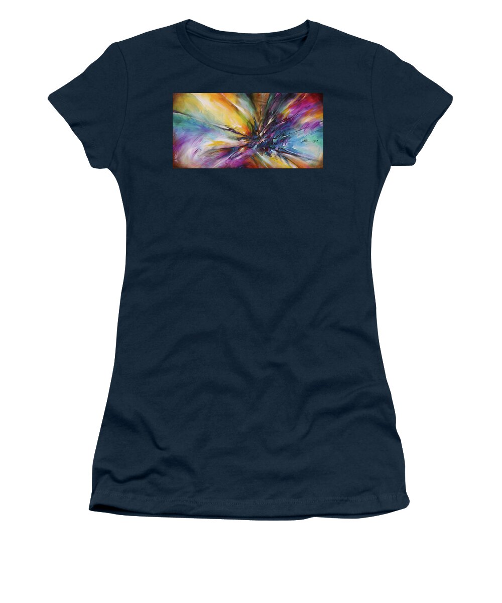 Abstract Women's T-Shirt featuring the painting 'Ricochet ' by Michael Lang