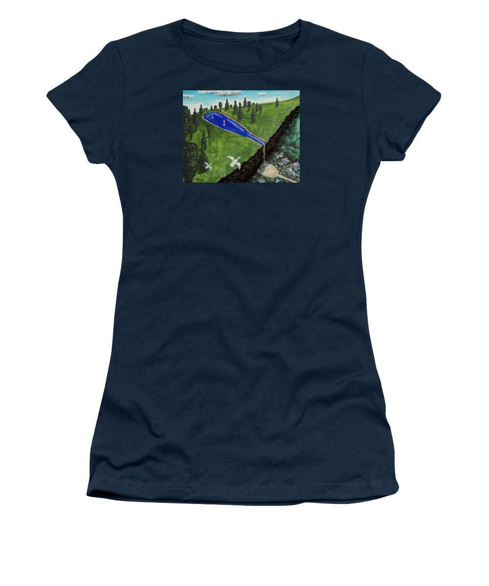 Surreal Women's T-Shirt featuring the painting Riesling Falls by Tommy Midyette