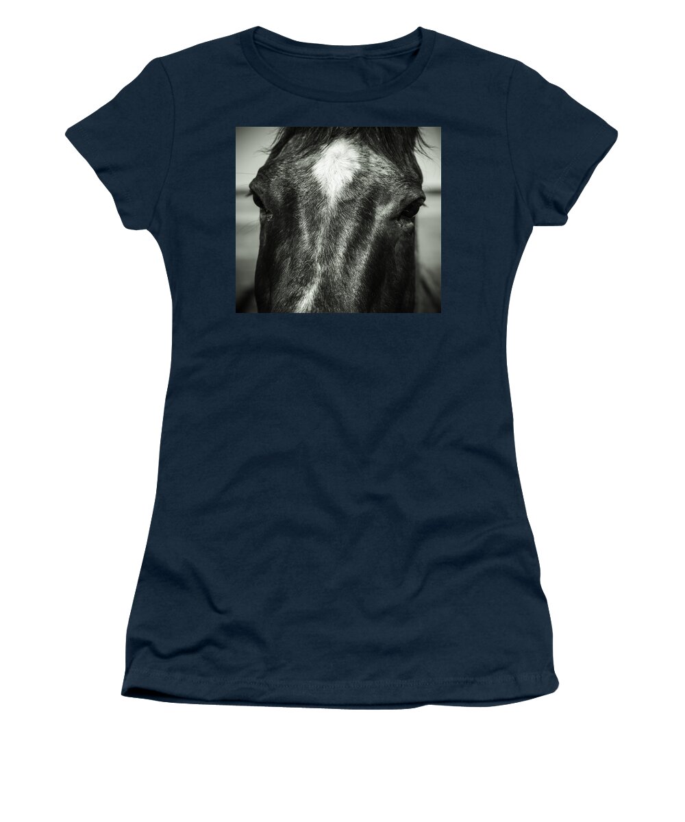 Horse Women's T-Shirt featuring the photograph Right Between the Eyes by Jason Moynihan