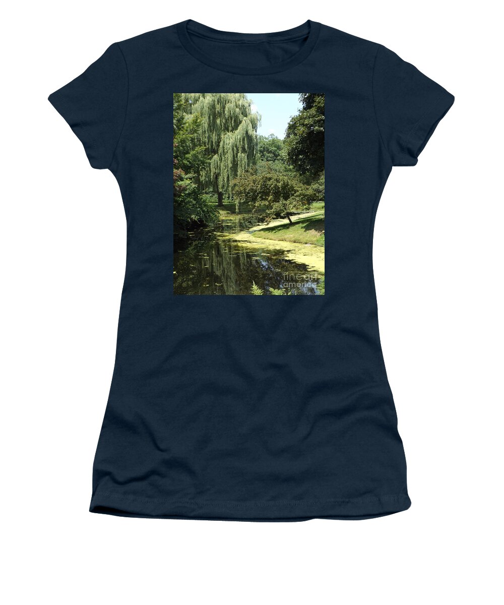 Dow Gardens Women's T-Shirt featuring the photograph River flows Through by Erick Schmidt