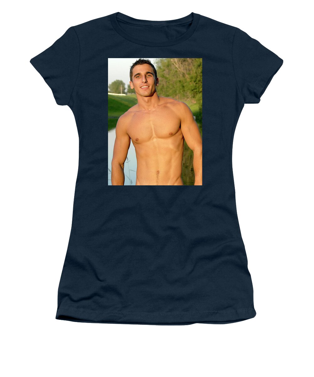 Nude Women's T-Shirt featuring the photograph Good-Looking River Rat by Gunther Allen