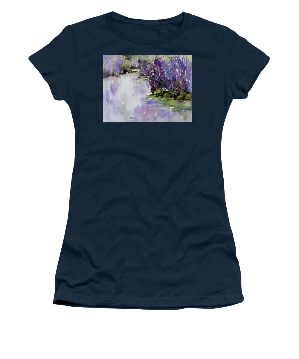Landscape Women's T-Shirt featuring the painting River Seduction by Rae Andrews