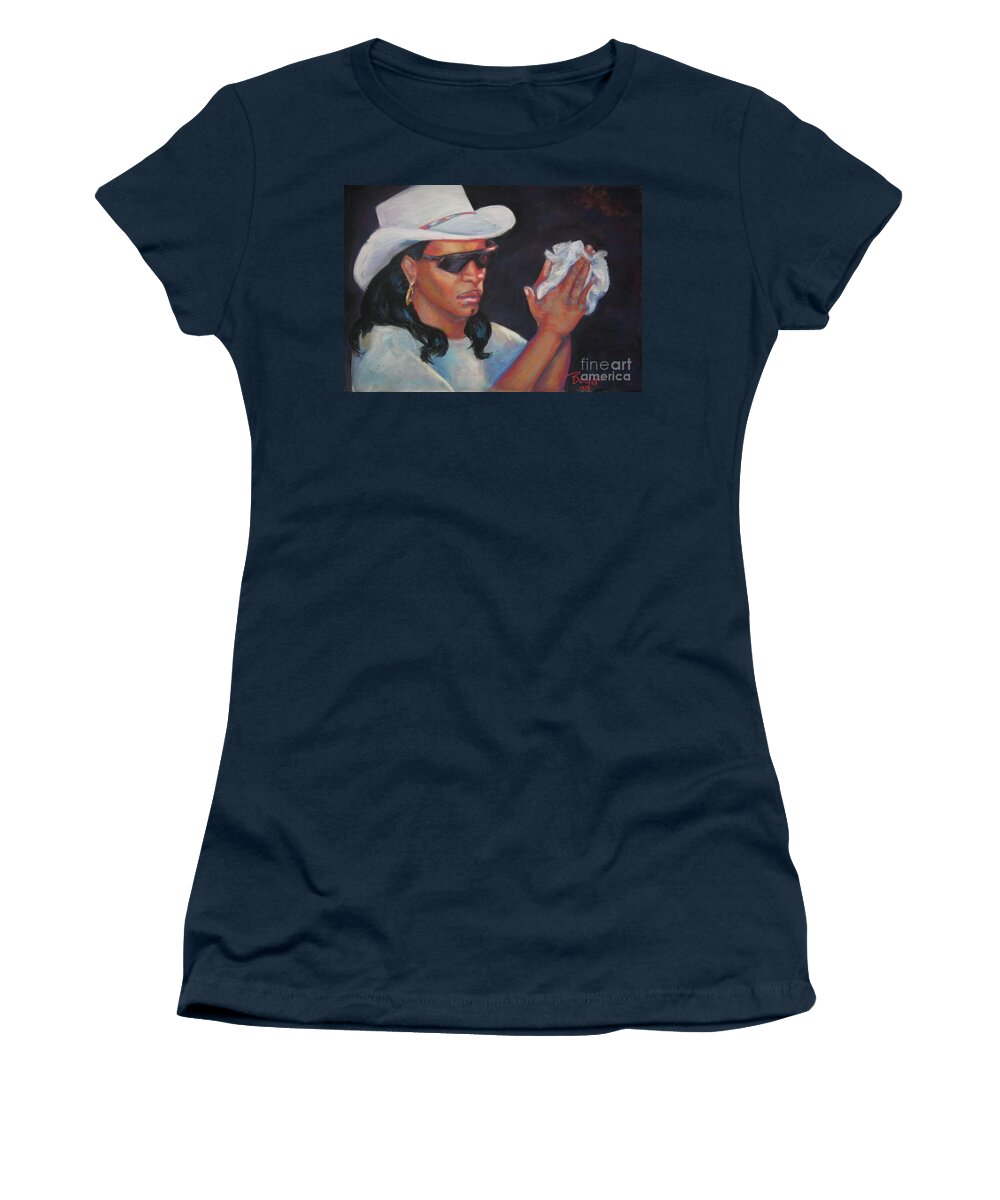 Rock In' Dopsie Jr. Women's T-Shirt featuring the painting Zydeco Man by Beverly Boulet