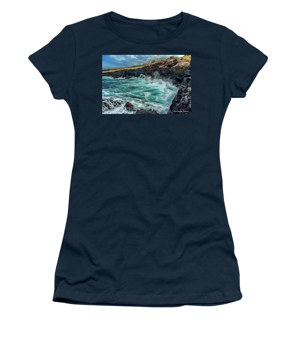 Hawaii Women's T-Shirt featuring the photograph Rocky Coast by Christopher Holmes