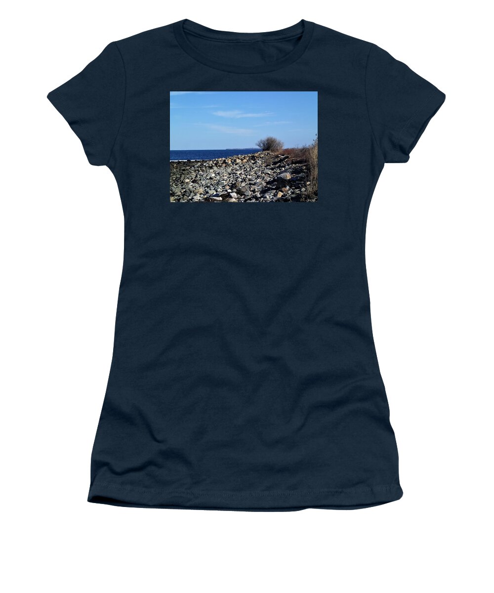 Ocean Women's T-Shirt featuring the photograph Rocky Coast by Lois Lepisto