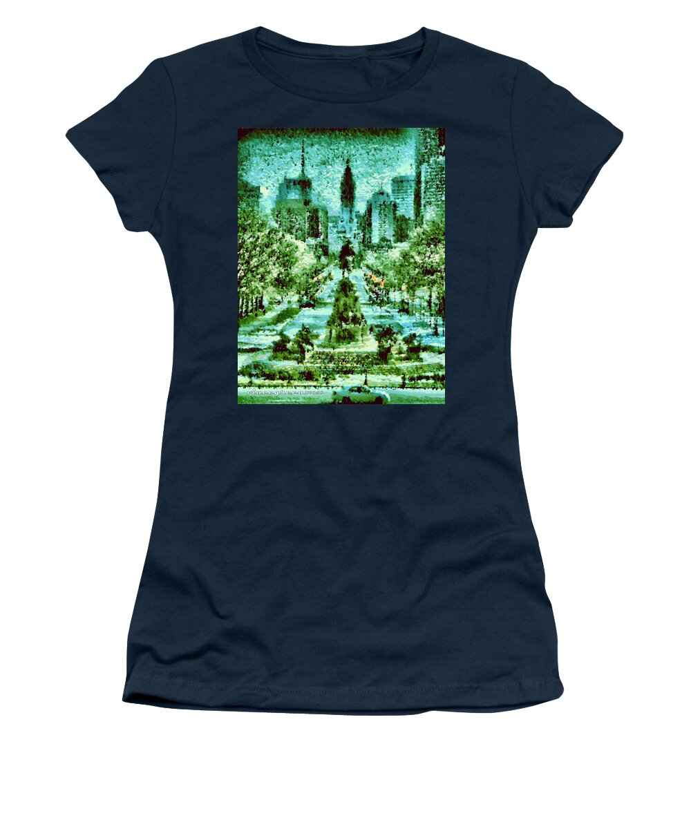 Philadelphia Women's T-Shirt featuring the digital art Rocky's View by Vincent Green