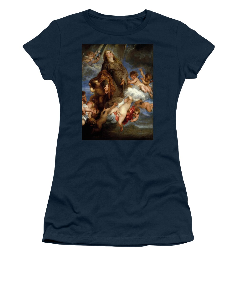 Art Women's T-Shirt featuring the painting Rosalie Interceding for the Plague-Stricken of Palermo by Mountain Dreams