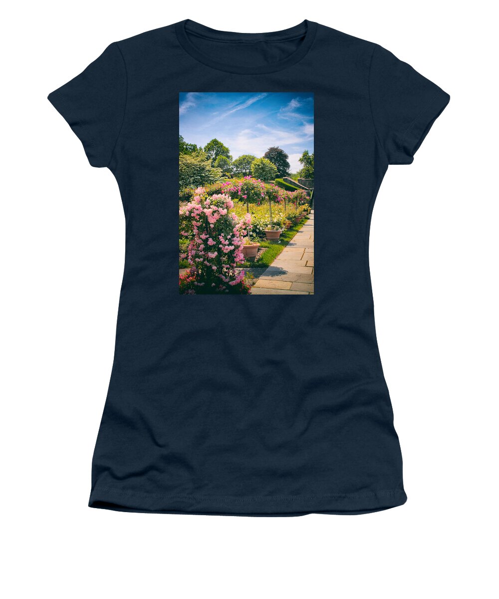 New York Botanical Garden Women's T-Shirt featuring the photograph Rose Garden Allee by Jessica Jenney