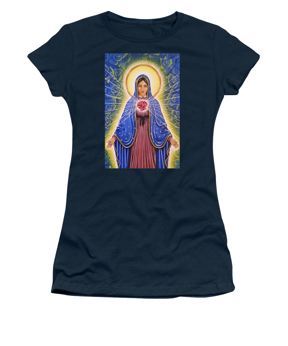 Guadalupe Women's T-Shirt featuring the painting Rose Heart by James RODERICK