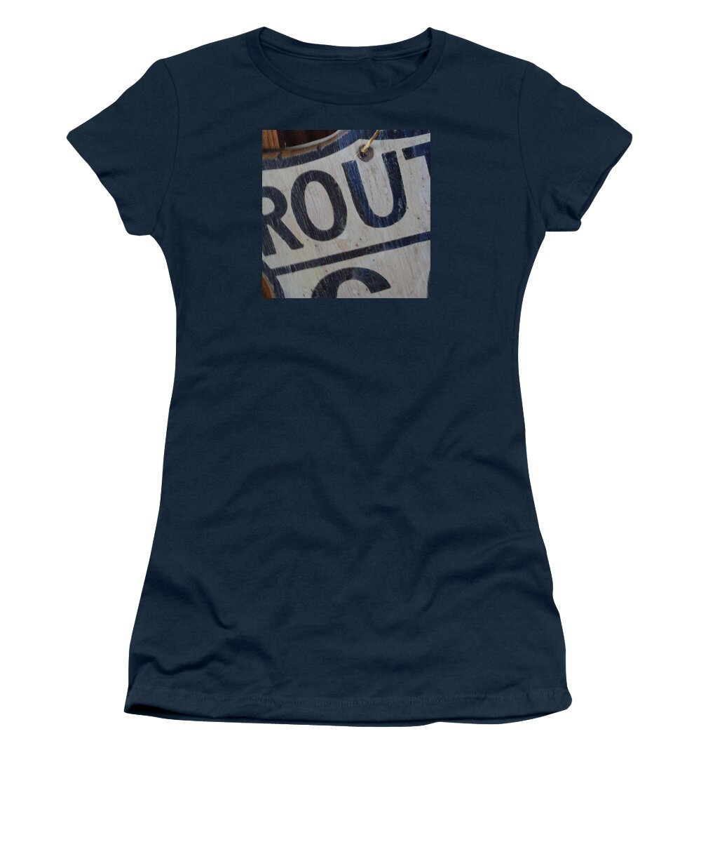 Route 66 Women's T-Shirt featuring the photograph Route 66 Sign Partial by Roger Passman