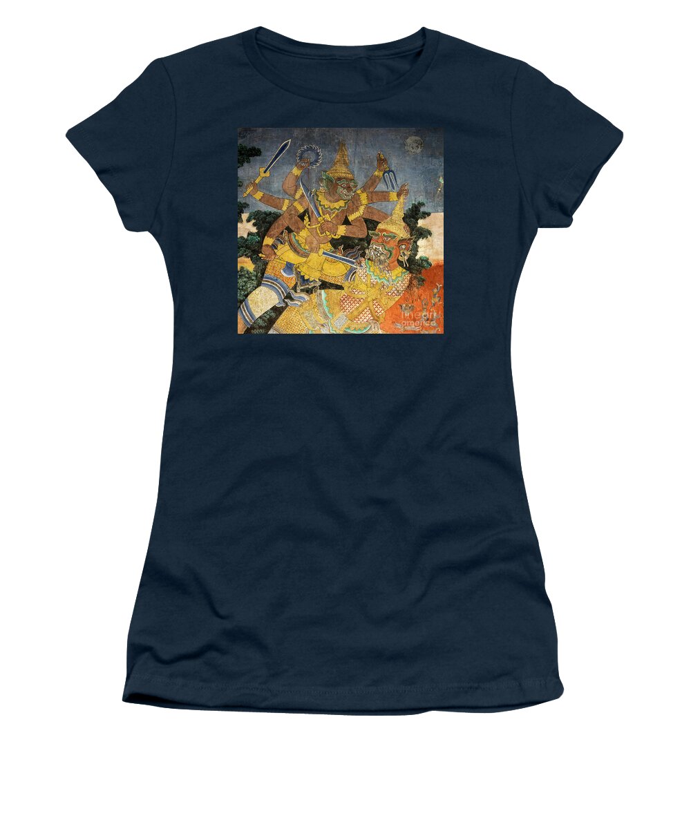 Cambodia Women's T-Shirt featuring the photograph Royal Palace Ramayana 22 by Rick Piper Photography