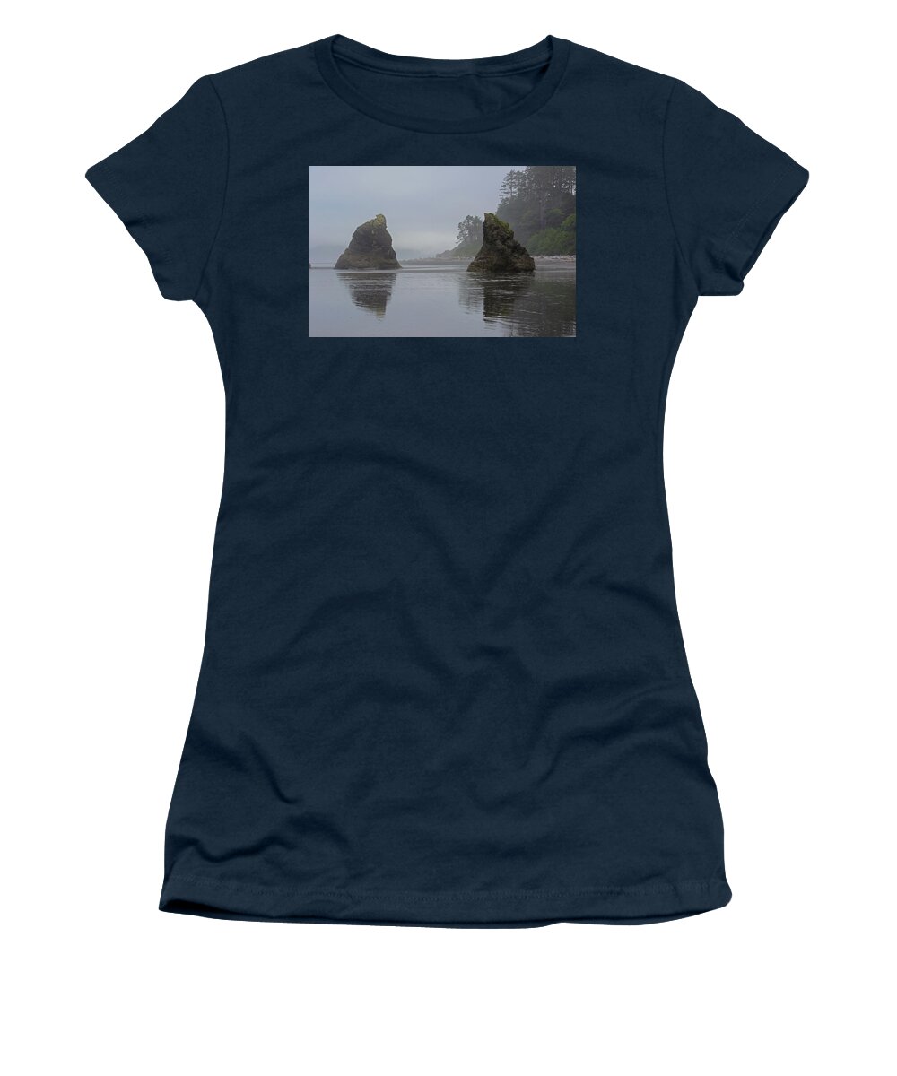 Beach Women's T-Shirt featuring the photograph Ruby Beach Reflections by Tikvah's Hope