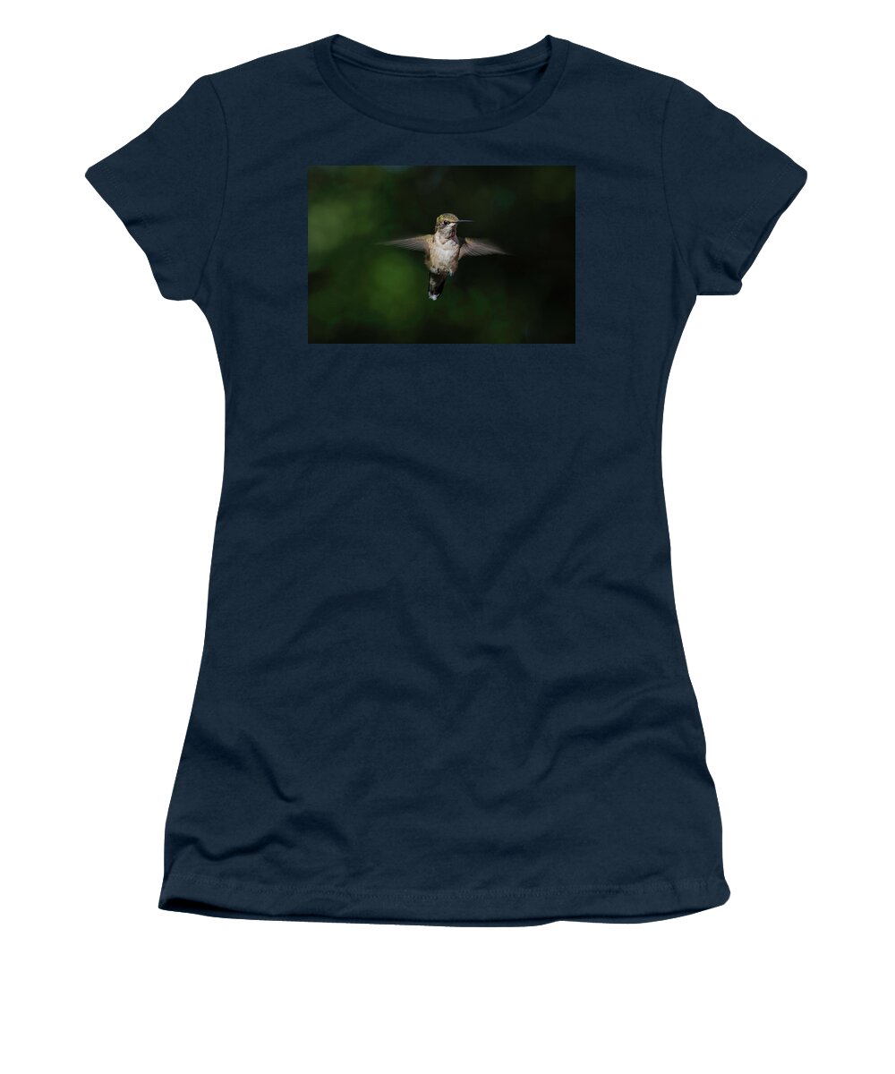 Ruby Throated Hummingbird Women's T-Shirt featuring the photograph Ruby Throated Hummingbird by Kenneth Cole
