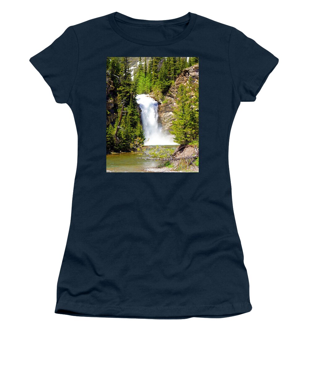 Waterfalls Women's T-Shirt featuring the photograph Running Eagle Falls by Marty Koch