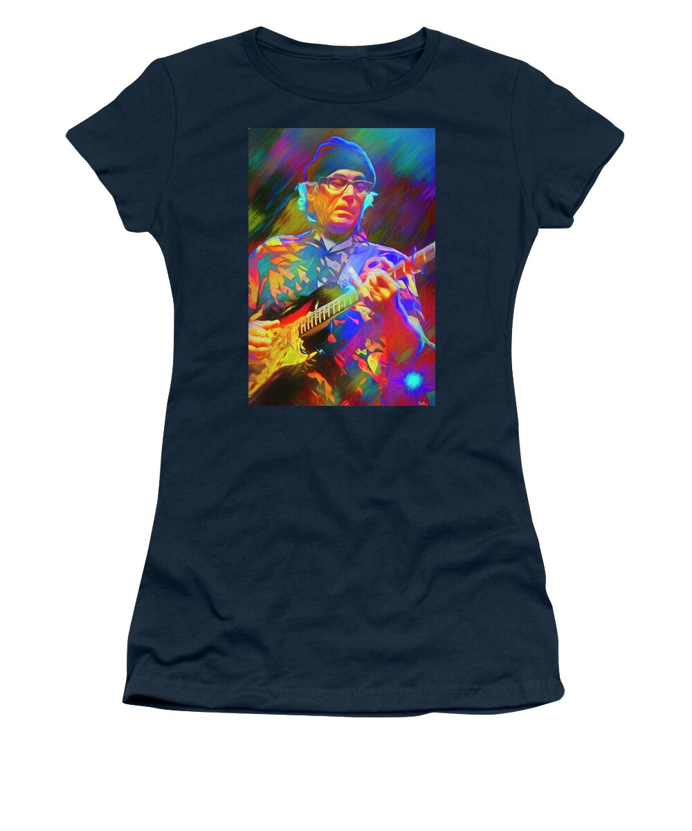 Ry Cooder Women's T-Shirt featuring the mixed media Ry Cooder American Musician by Mal Bray