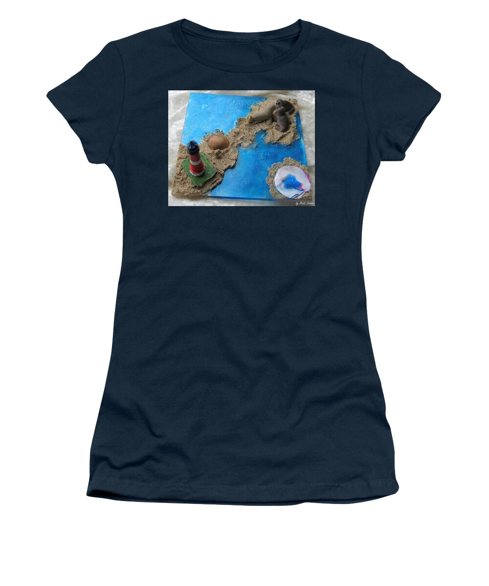 Sailor Bear And Friends Women's T-Shirt featuring the glass art Sailor bear and friends by Heidi Sieber