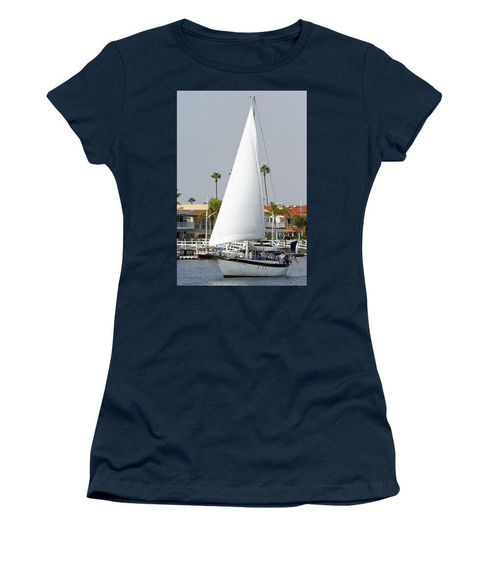 Sail Boat Women's T-Shirt featuring the photograph Sails Up by Shoal Hollingsworth