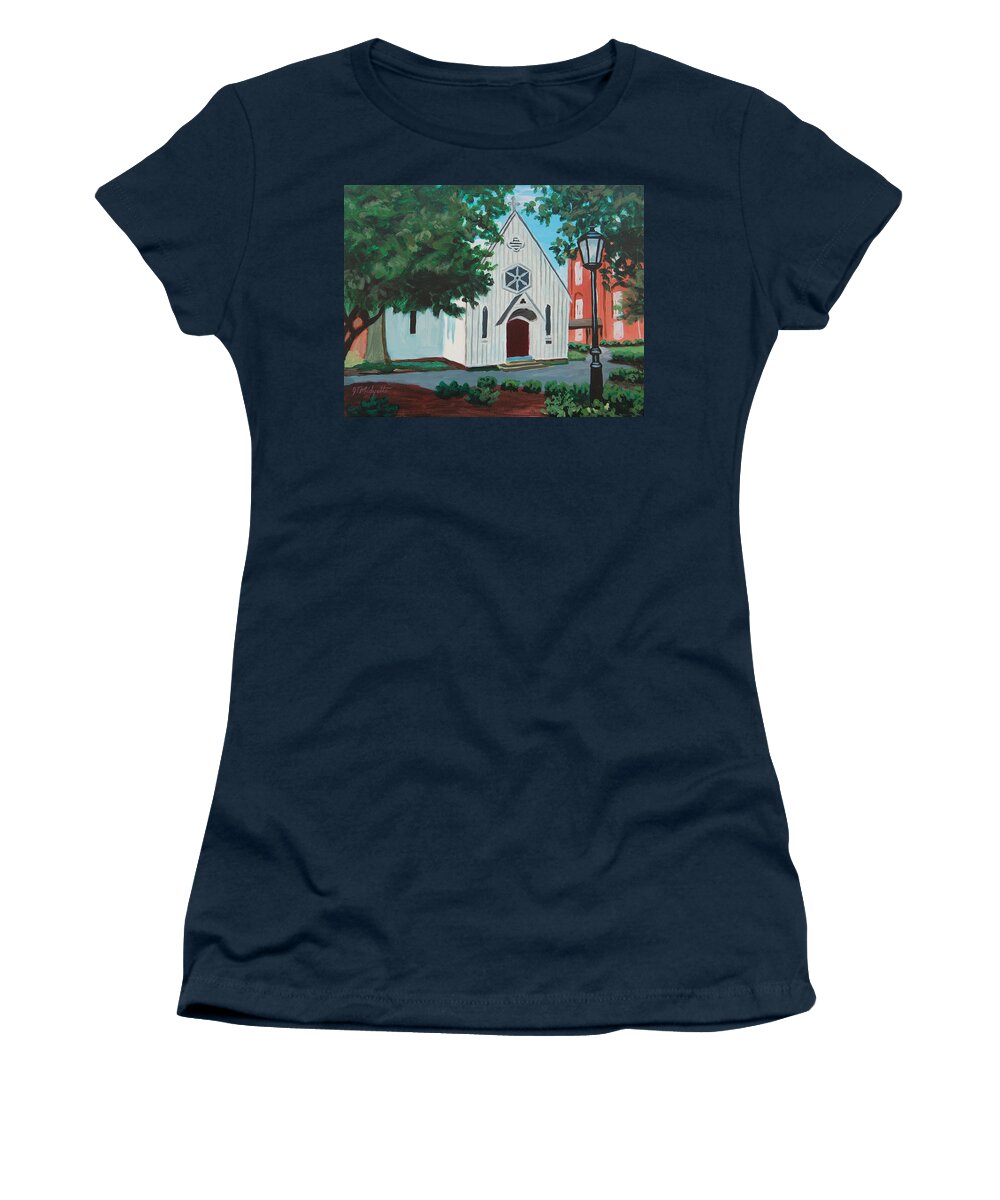 Building Women's T-Shirt featuring the painting Saint Mary's Chapel by Tommy Midyette