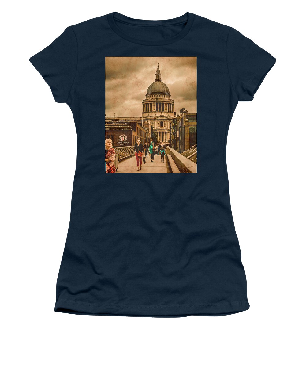 England Women's T-Shirt featuring the photograph London, England - Saint Paul's in the City by Mark Forte