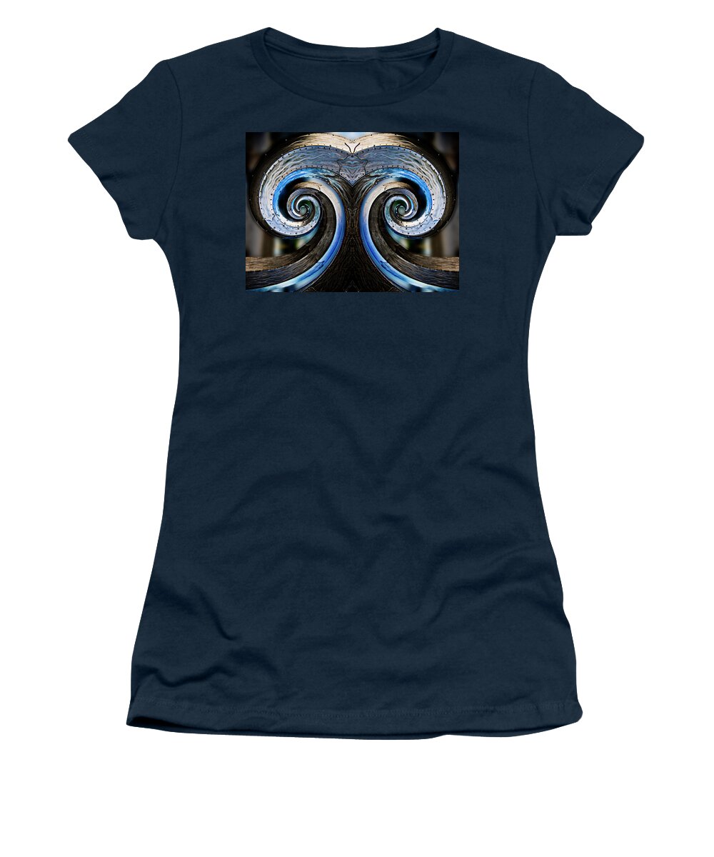 Texture Women's T-Shirt featuring the digital art Salmon Waves Reflection by Pelo Blanco Photo