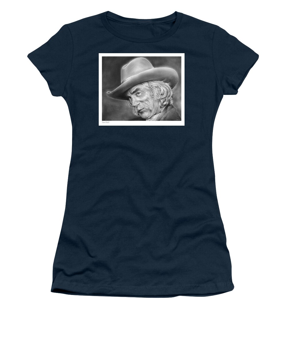Sam Elliott Women's T-Shirt featuring the drawing Sam Elliott by Greg Joens