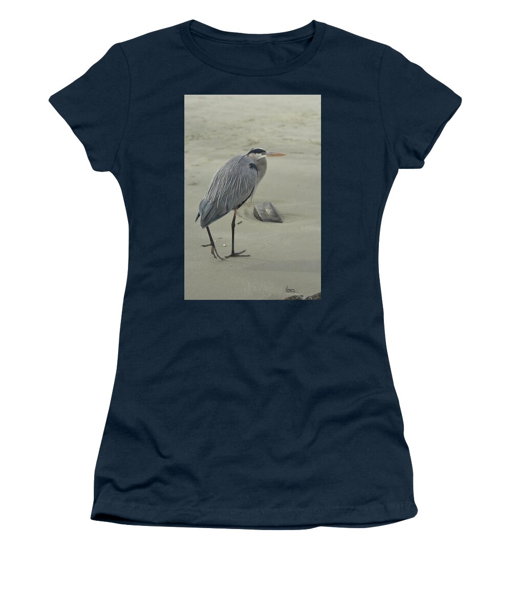  Women's T-Shirt featuring the painting Sand In My Toes by Virginia Bond