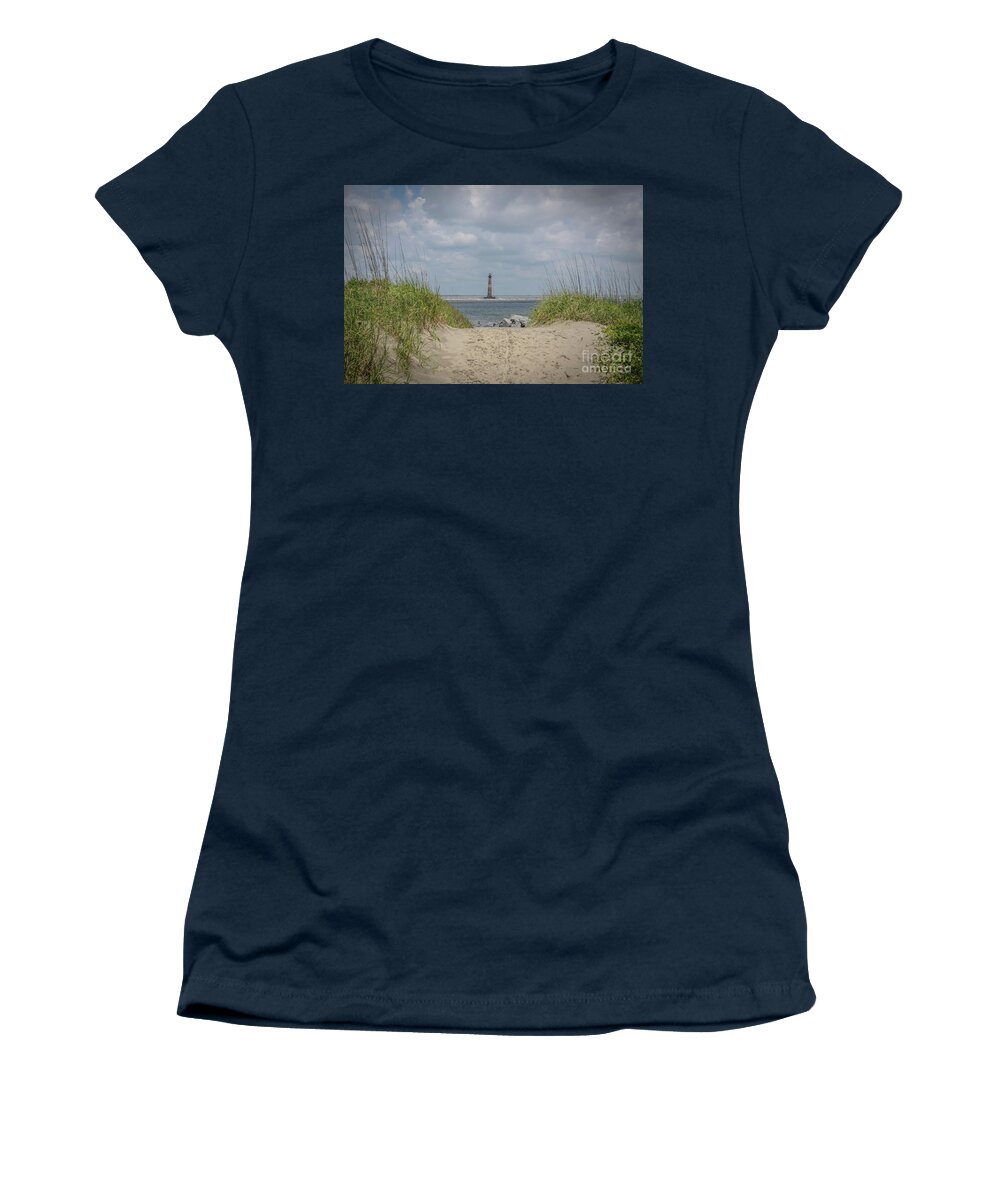 Lighthouse Women's T-Shirt featuring the photograph Sandy Path to the Lighthouse by Dale Powell