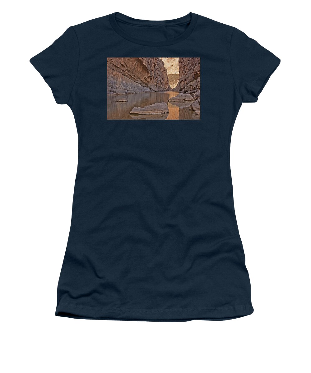 Rio Grande Women's T-Shirt featuring the photograph Santa Elena Canyon by Angie Schutt