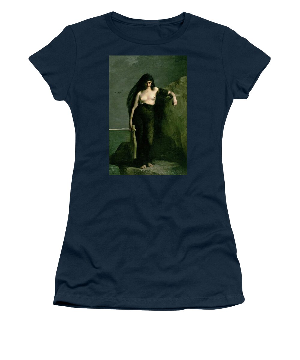 Pre-raphaelite Women's T-Shirt featuring the painting Sappho by Auguste Mengin