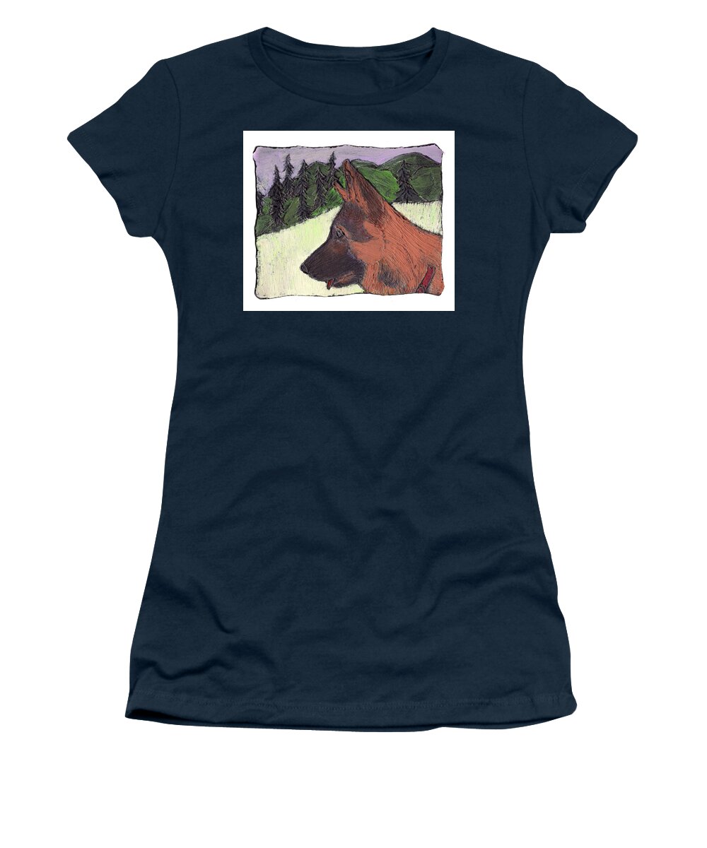 Dog Women's T-Shirt featuring the painting Sarge by Wayne Potrafka