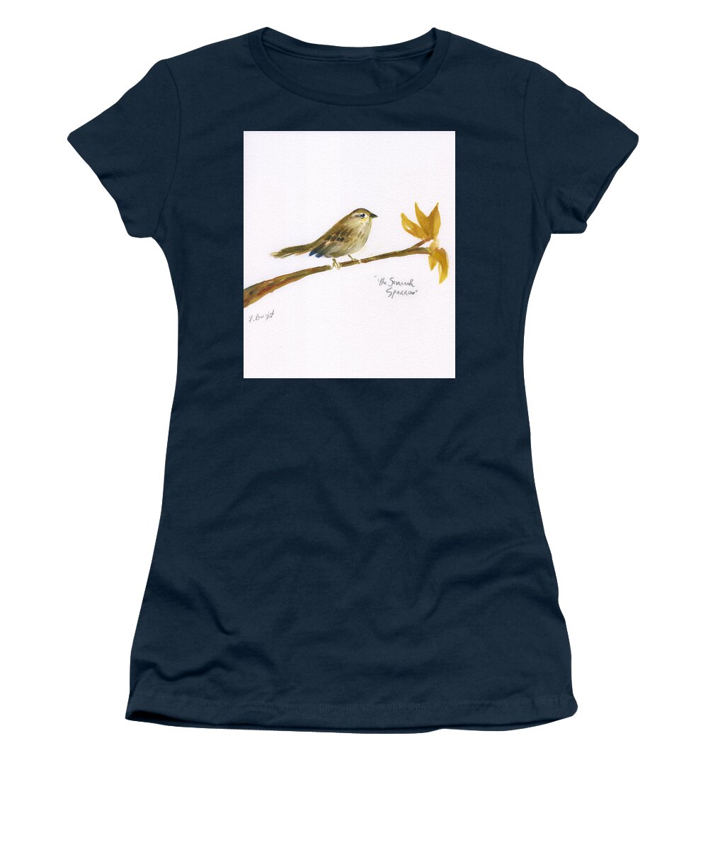 Savannah Sparrow Women's T-Shirt featuring the painting Savannah Sparrow by Frank Bright