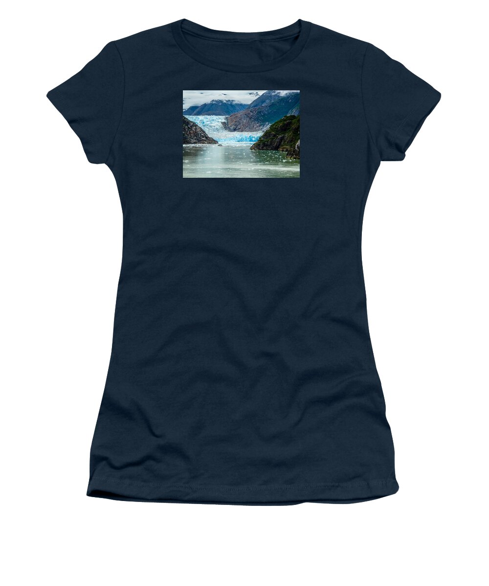 Alaska Women's T-Shirt featuring the photograph Sawyer Glacier by Pamela Newcomb
