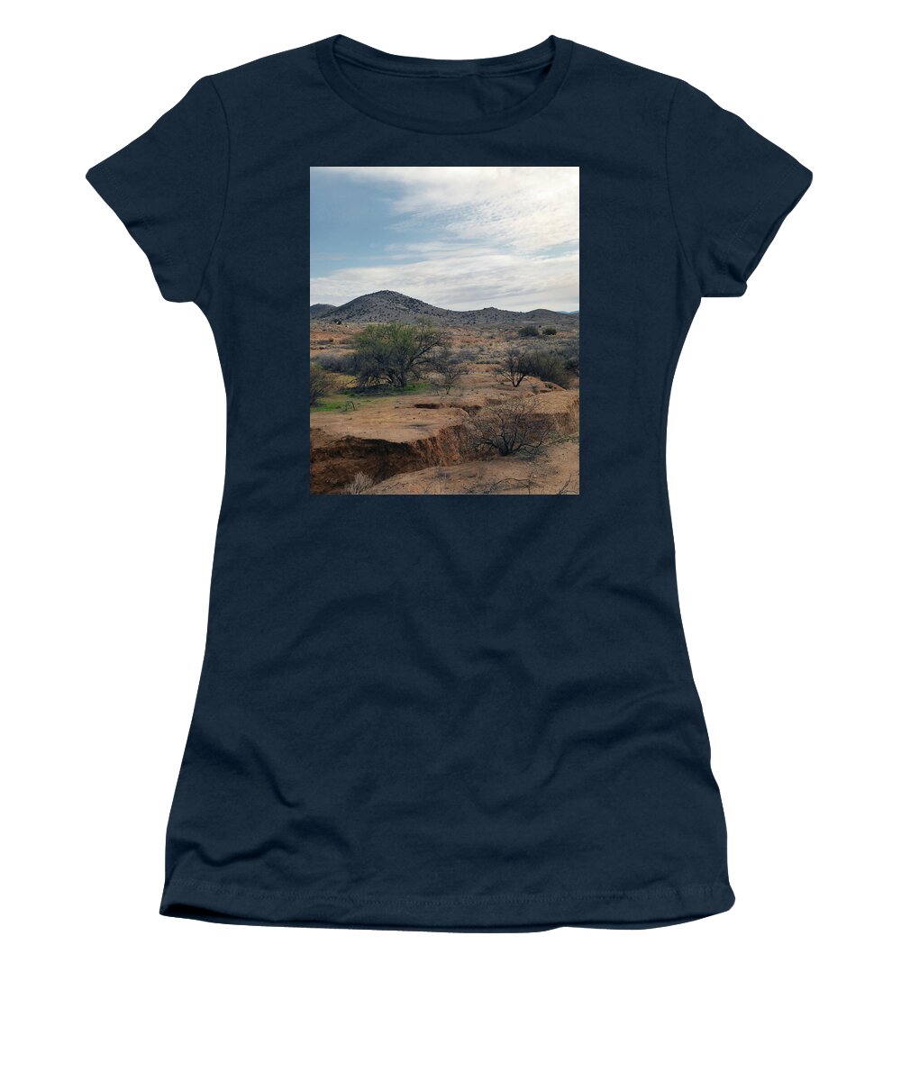 Agua Fria Women's T-Shirt featuring the photograph Scarred Earth by Gordon Beck