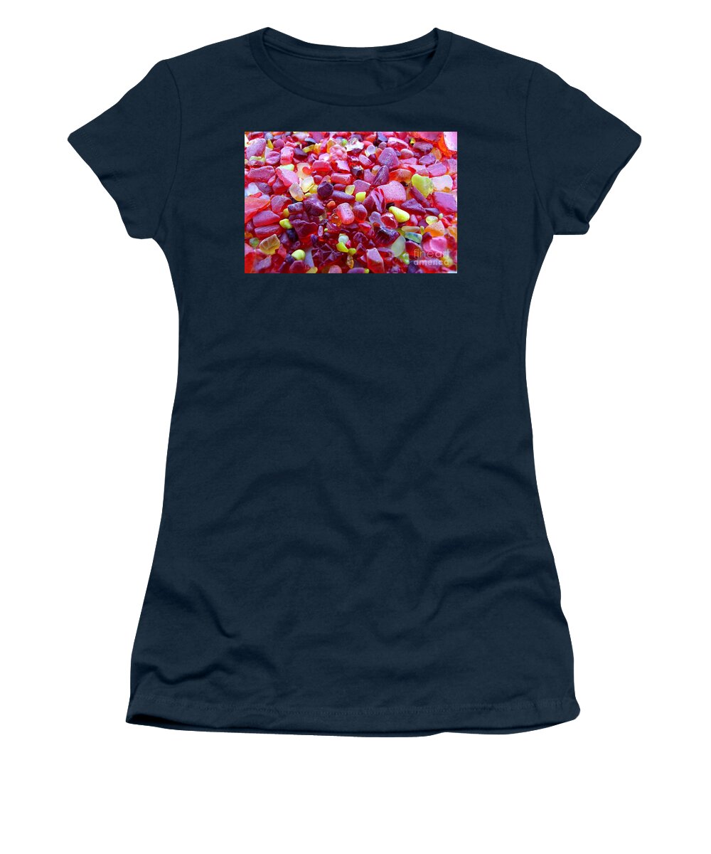 Sea Glass Women's T-Shirt featuring the photograph Sea Glass - Rare Red - Mix by Mary Deal