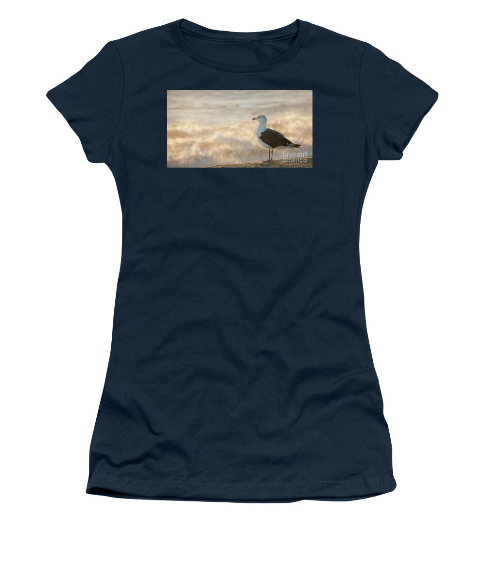 Beach Women's T-Shirt featuring the photograph Seagull at Sunrise by Michael James