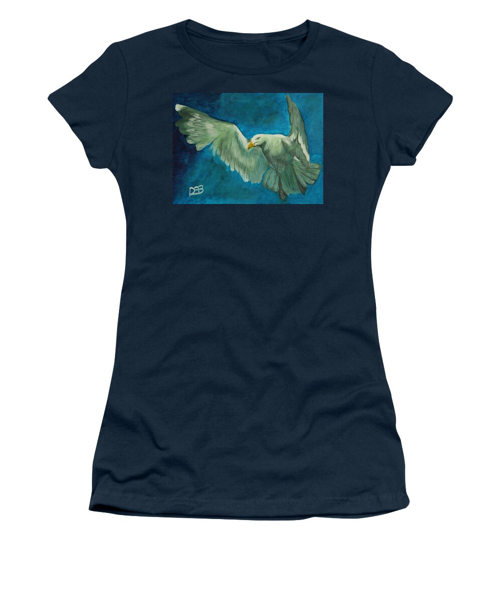 Bird Women's T-Shirt featuring the painting SeaGull by David Bigelow