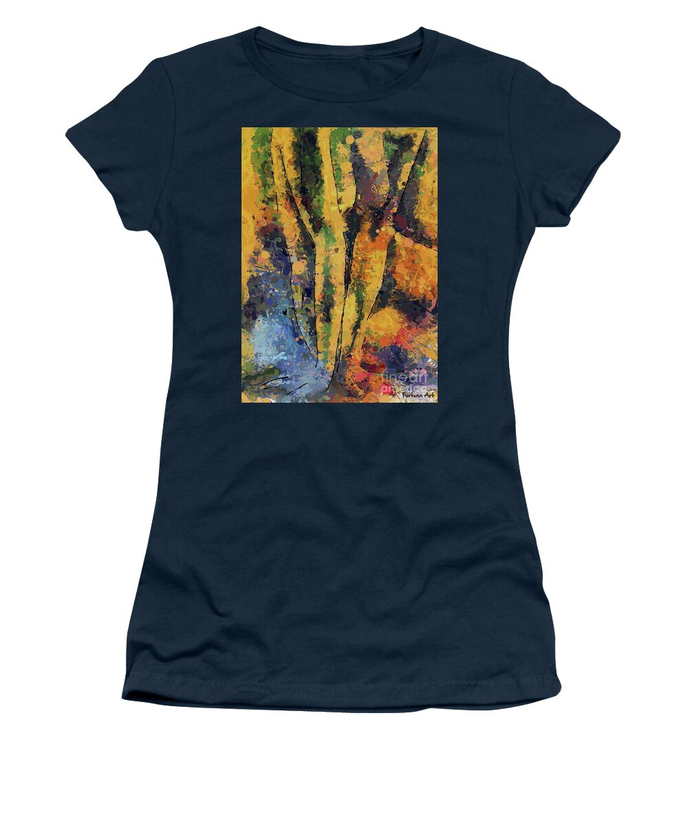 Abstract Women's T-Shirt featuring the digital art Seated Mary by Dragica Micki Fortuna