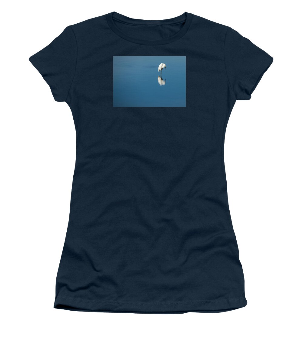 Egret Women's T-Shirt featuring the photograph Seeing Self Image by Karol Livote