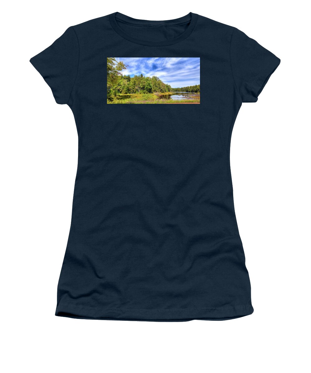 Serenity On Bald Mountain Pond Women's T-Shirt featuring the photograph Serenity on Bald Mountain Pond by David Patterson