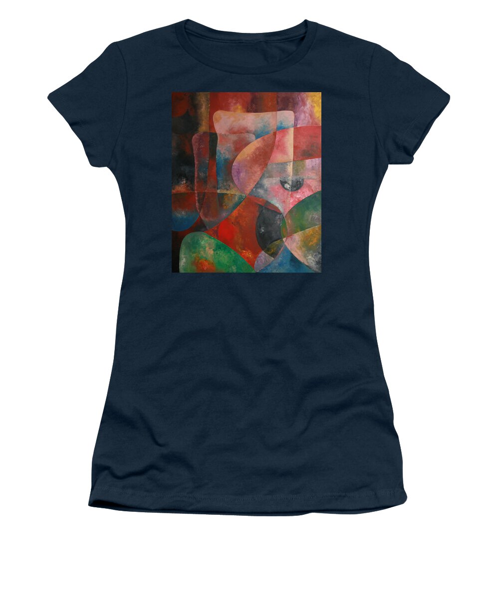 Series 1a Women's T-Shirt featuring the painting Series 1A by Obi-Tabot Tabe