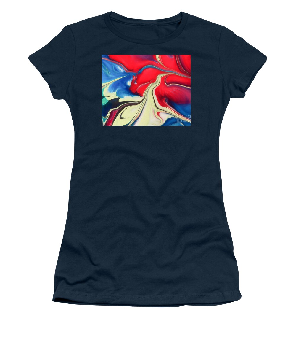 Abstract Women's T-Shirt featuring the painting Shasta by Patti Schulze