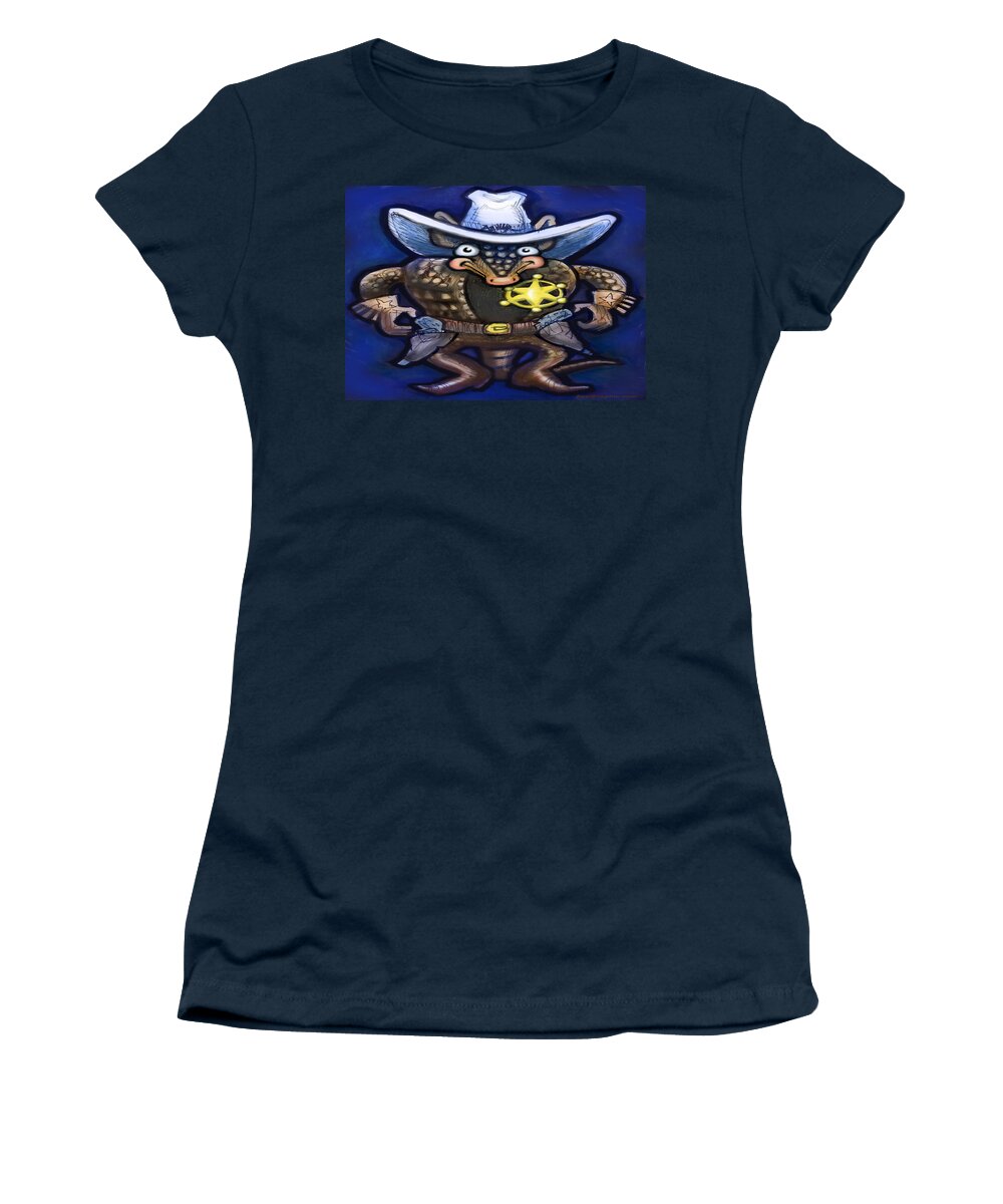Sheriff Women's T-Shirt featuring the digital art Sheriff Dillo by Kevin Middleton