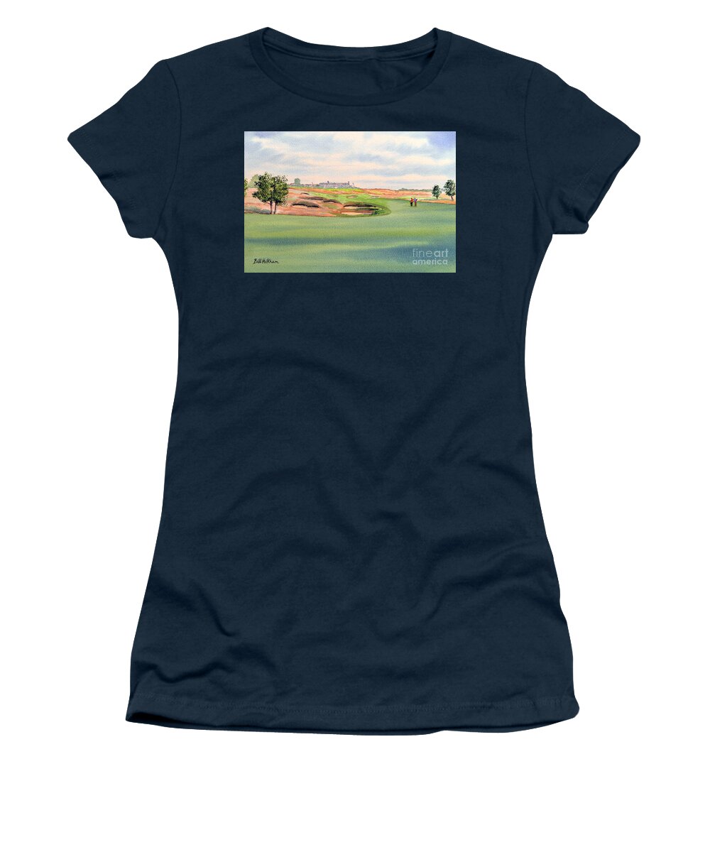 Shinnecock Hills Golf Course Women's T-Shirt featuring the painting Shinnecock Hills Golf Course by Bill Holkham