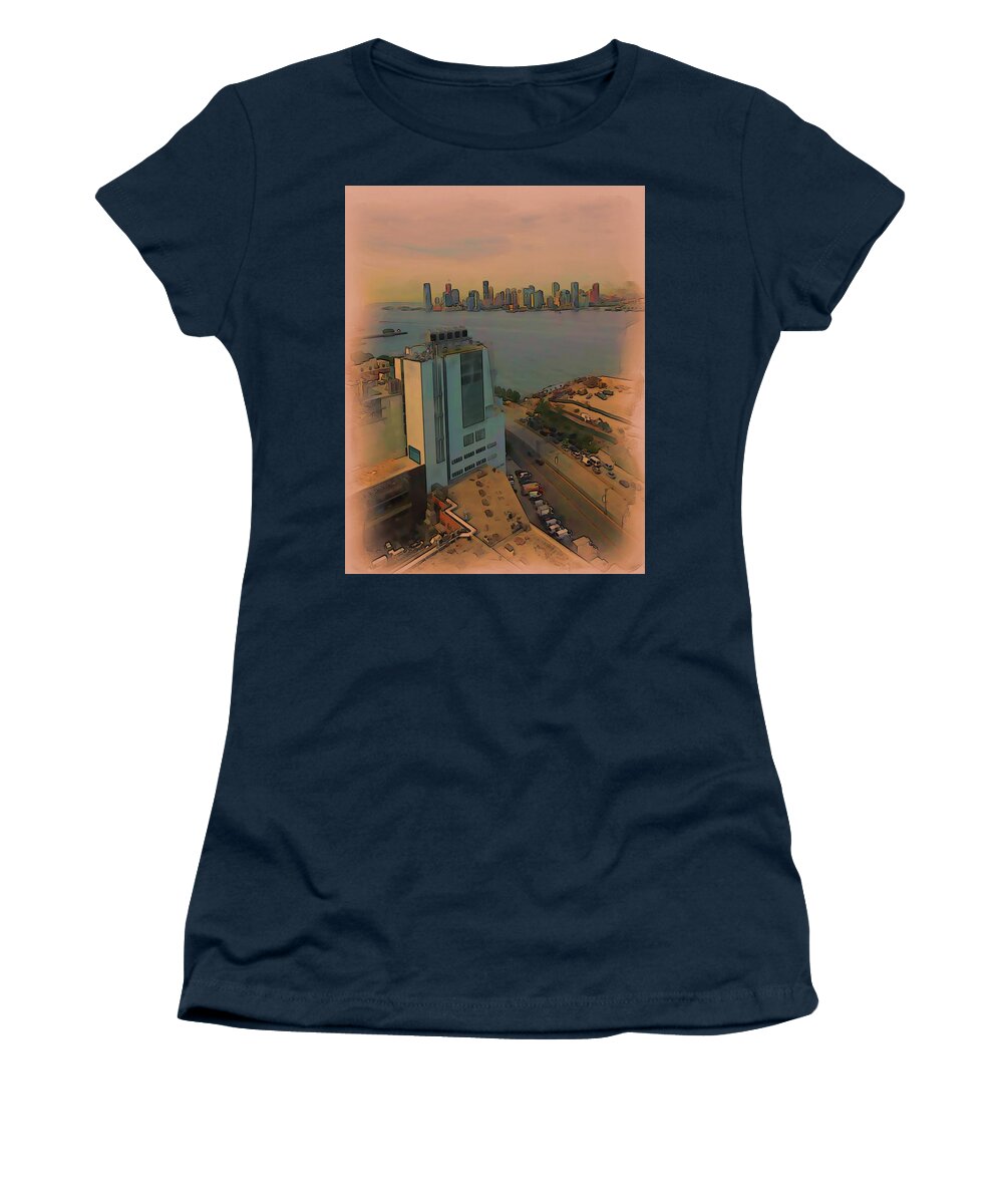 Watercolor Women's T-Shirt featuring the digital art Shoreline by Tristan Armstrong